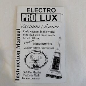 Electrolux Pro Lux Vacuum Cleaner Instruction Manuel Vintage